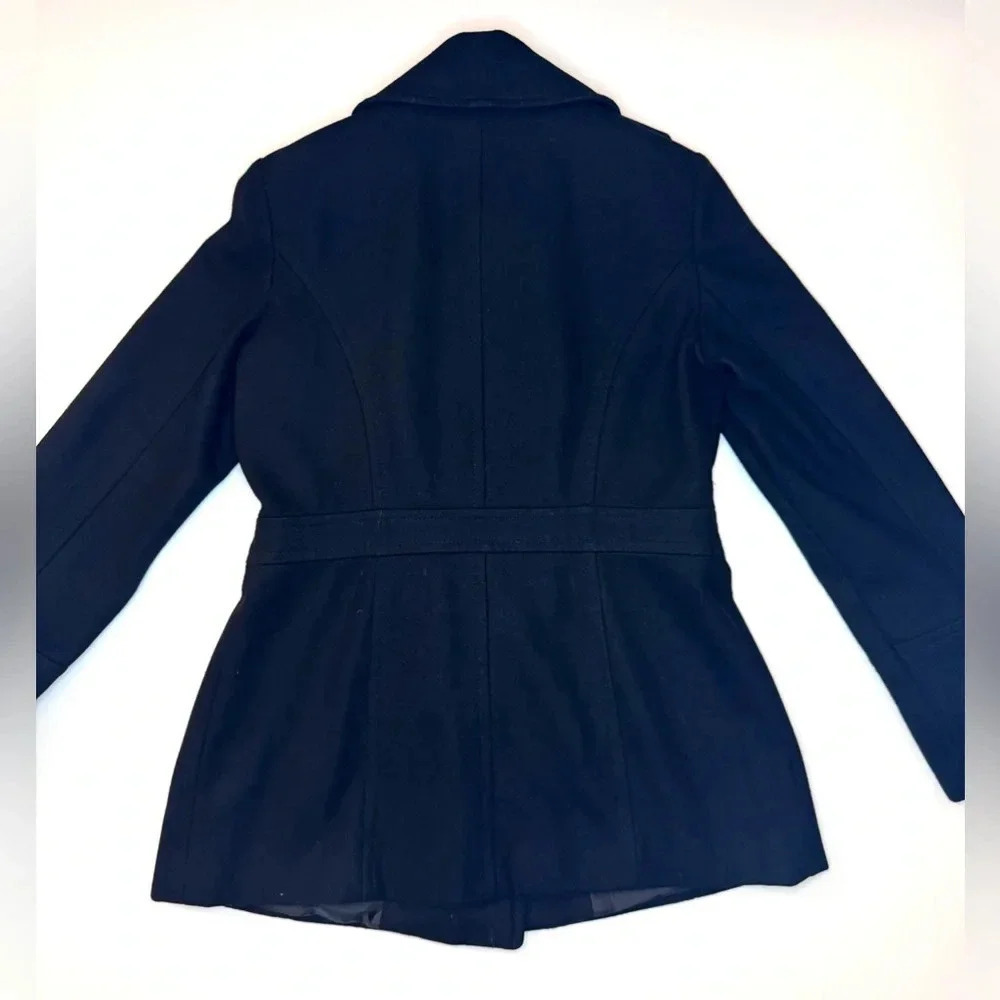 Michael Kors Women’s Black Wool Blend Double Breasted Pea Coat Size - Small - Picture 11 of 11